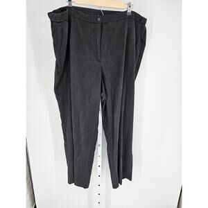 JM Collection Women's Button Closer Black Wide Leg Polyester Pants Size 22WP